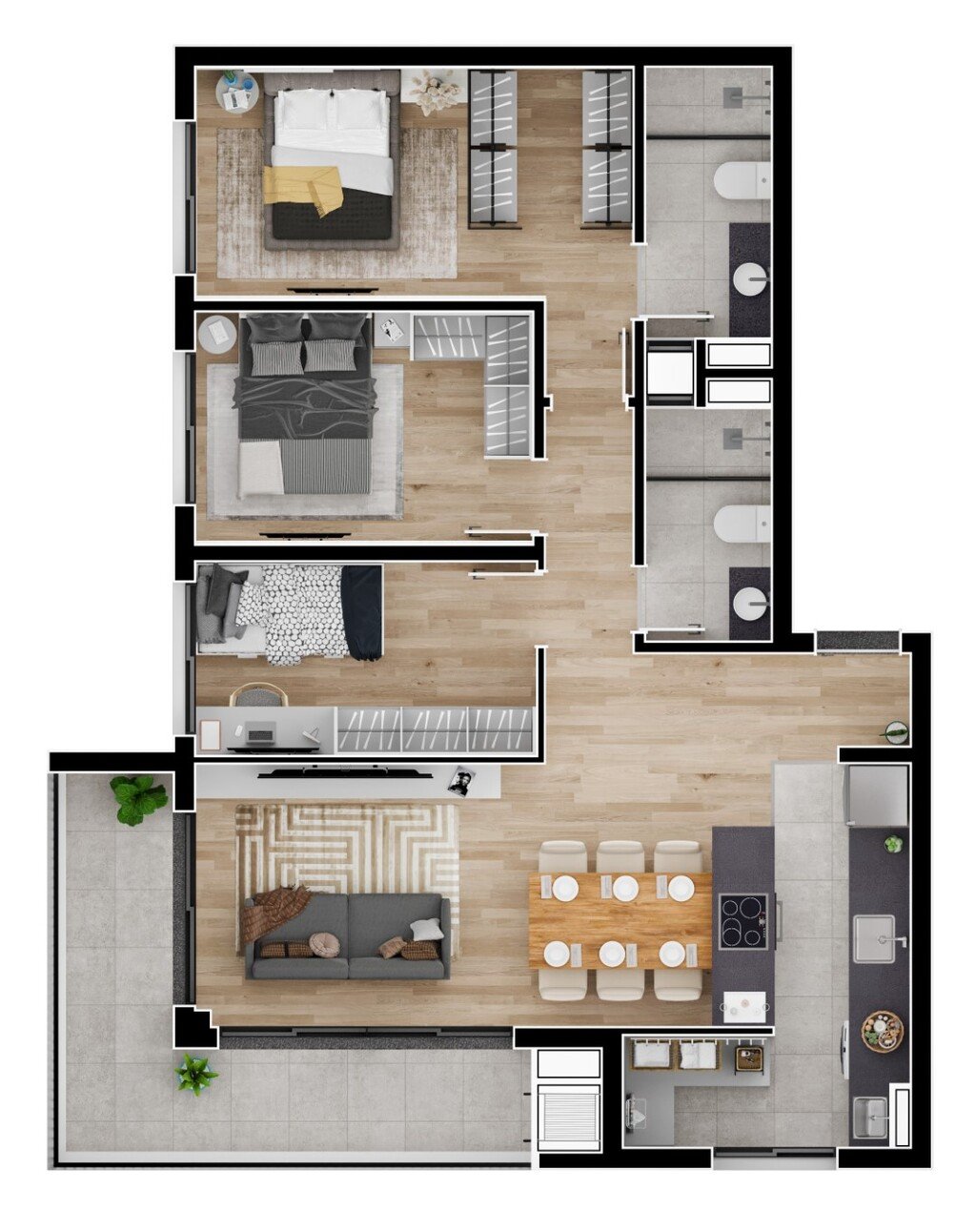 Planta 06 - 3 dorm 86 78m²