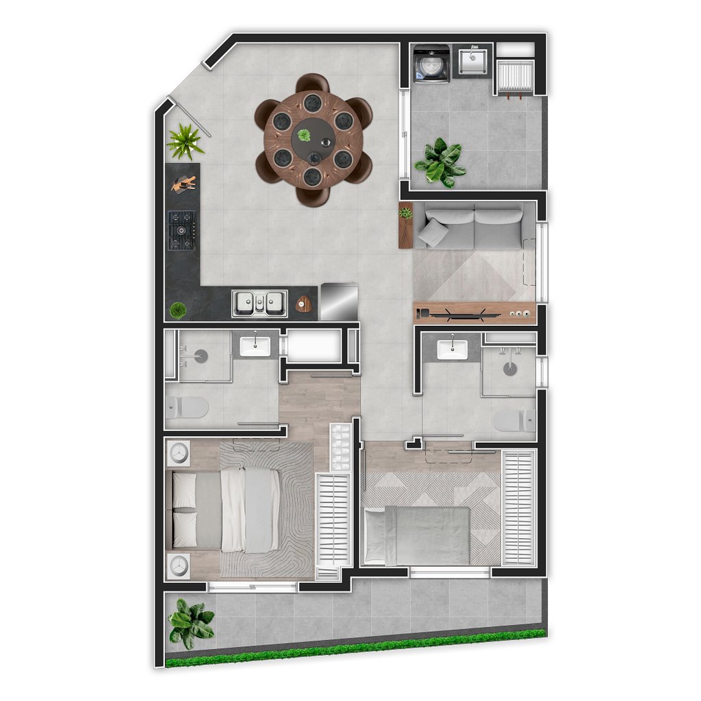 Planta 06 - 2 dorm 69m²