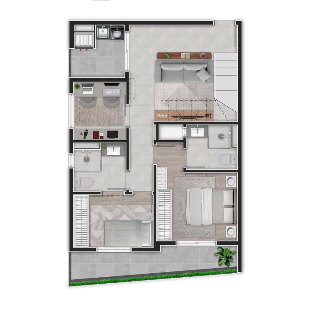 Planta 11 - 2 dorm 115m² - cobertura duplex - inferior