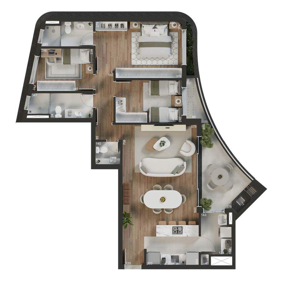 Planta 04 - 3 dorm 111m²