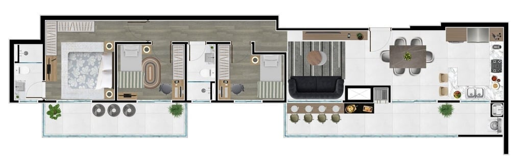 Planta 02 - 3 dorm 103,51m²