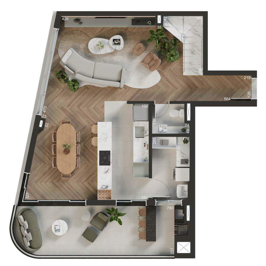 Planta 09 - 3 dorm 161m² - duplex - inferior