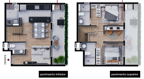 Planta 03 - 3 dorm 86 10m² - duplex