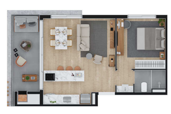 Planta 12 - 1 dorm 54m²