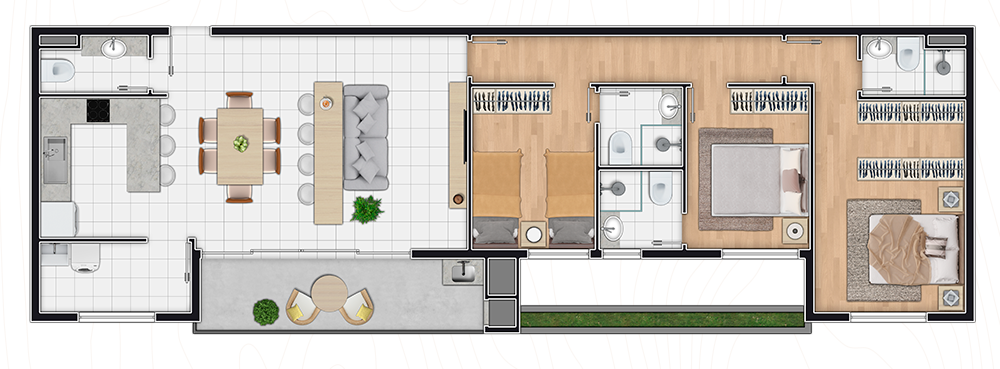 Planta 11 - 3 dorm 102 73m²