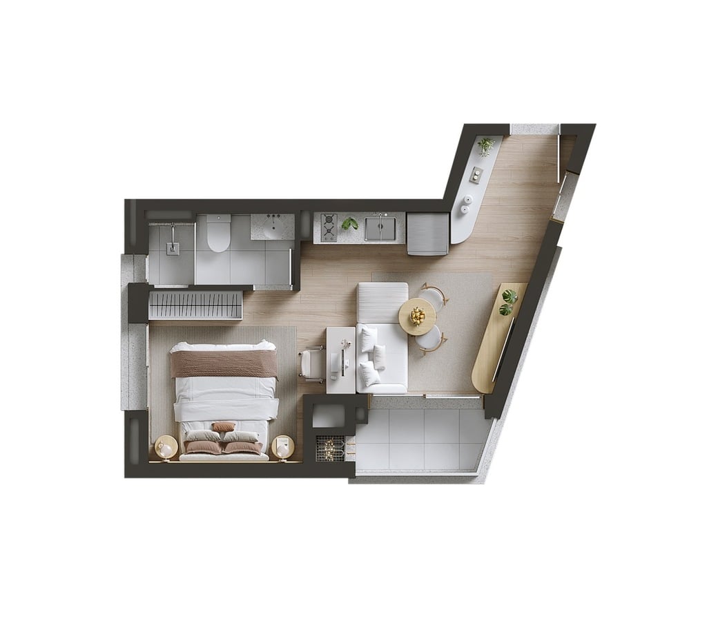 Planta 08 - 1 dorm 34,78m² - studio