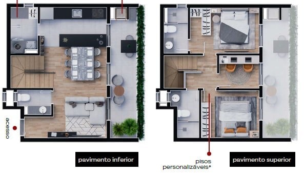 Planta 04 - 3 dorm 86 10m² - duplex