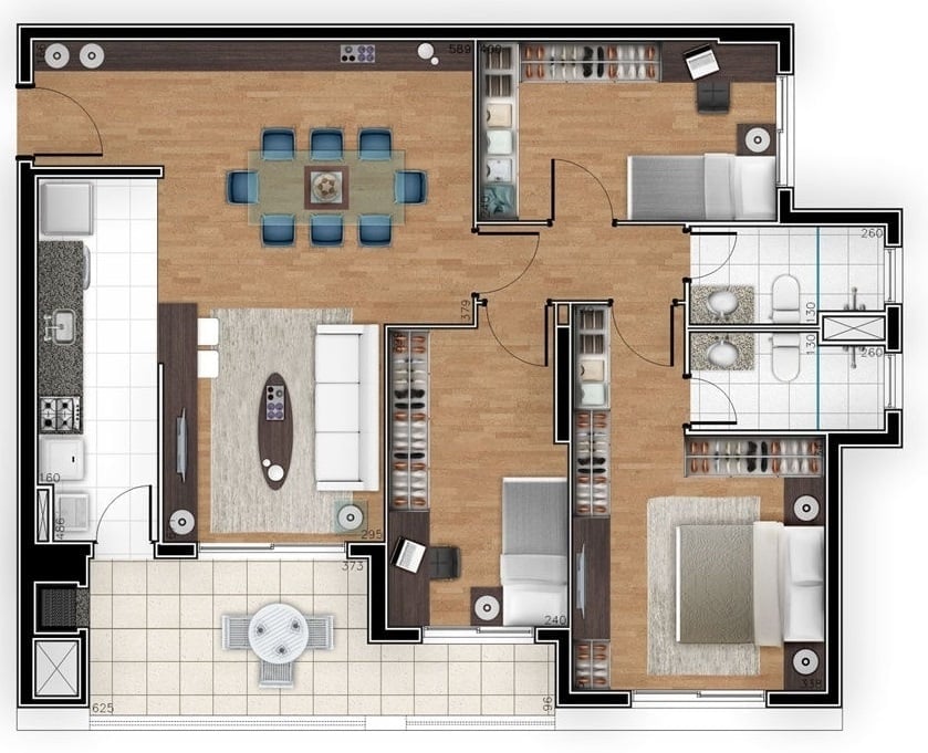 Planta 05- 3 dorm 98 97m²