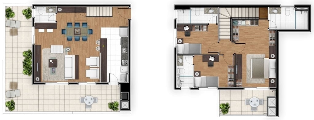 Planta 06- 3 dorm 133 30m² - cobertura duplex