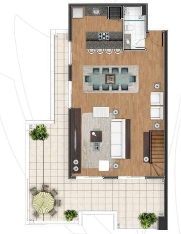 Planta 06 - 3 dorm 217 98m² - cobertura duplex superior