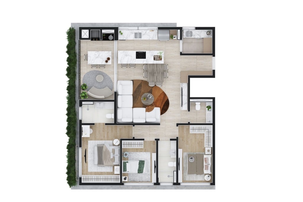 Planta 10 - 3 dorm 126m²