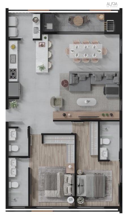 Planta 05 - 2 dorm 98m²