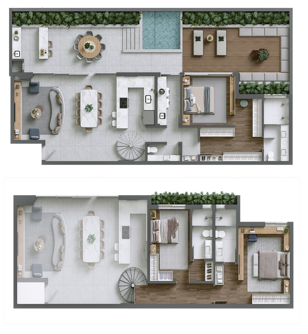 Planta 18 - 3 dorm 241,77m² - garden