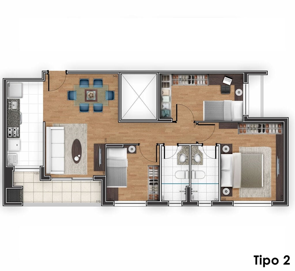 Planta 06 - 3 dorm 78 22m²