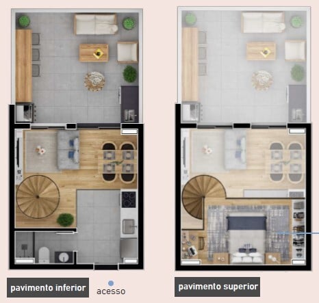 Planta 05 - 1 dorm 36 60m² - garden