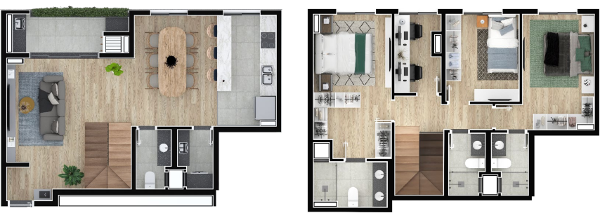 Planta 07 - 3 dorm 115 16m² - duplex