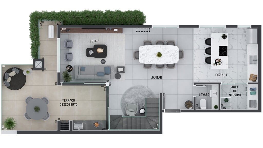 Planta 06 - 3 dorm 145m² - cobertura duplex - inferior