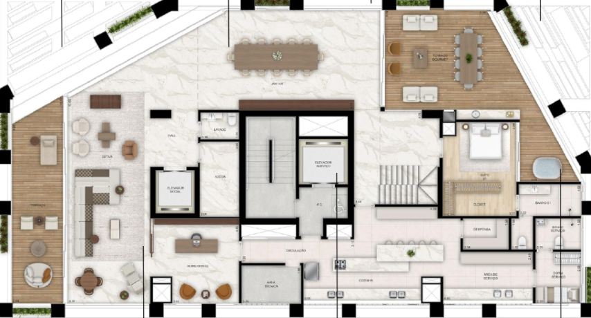 Planta 07 - 4 dorm 515m² - duplex inferior