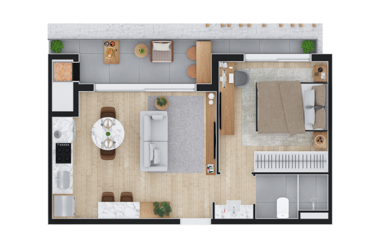 Planta 08 - 1 dorm 47m²