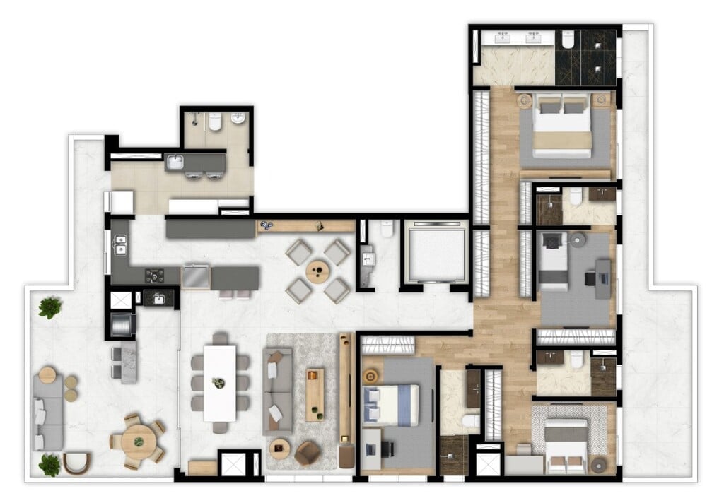 Planta 07 - 4 dorm 210m²