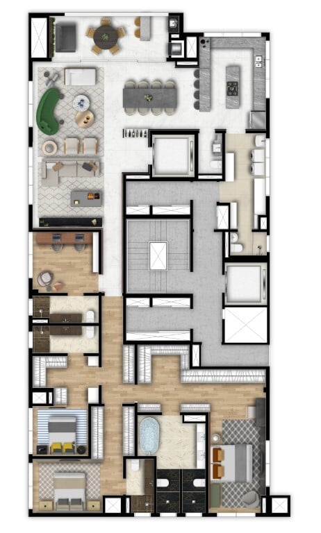 Planta 10 - 3 dorm 270m²