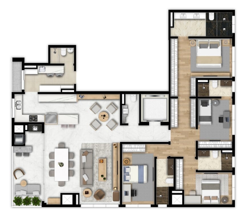 Planta 08 - 4 dorm 210m²