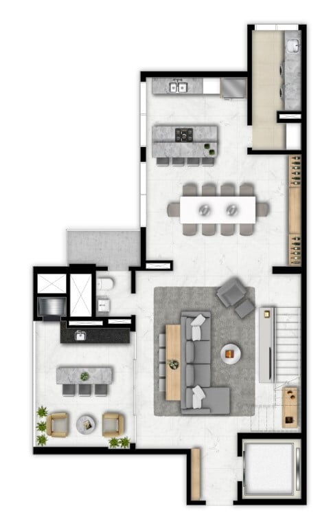 Planta 13 - 2 dorm 247m² - duplex inferior