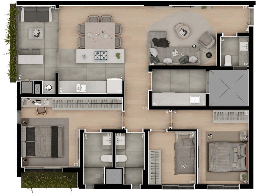 Planta 03 - 3 dorm 89,49m