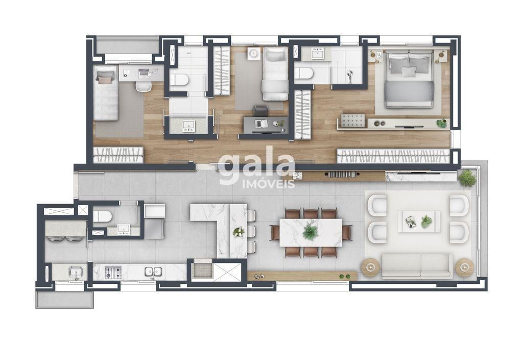 Planta 04 - 3 dorm 124 42m