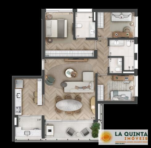 Planta 04 - 3 dorm 111m