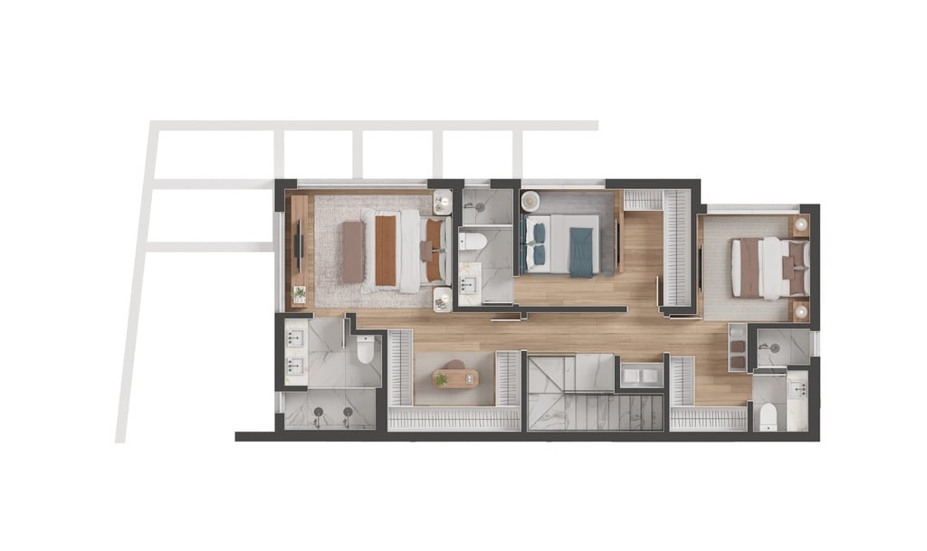 Planta 05 - 3 dorm 208,94m - cobertura duplex - superior