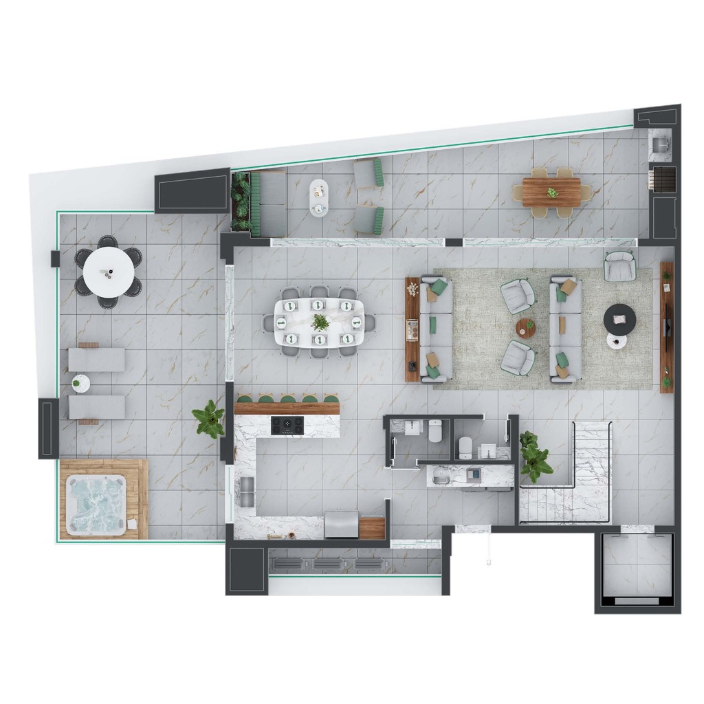 Planta 14 - 3 dorm 302m - cobertura duplex - inferior