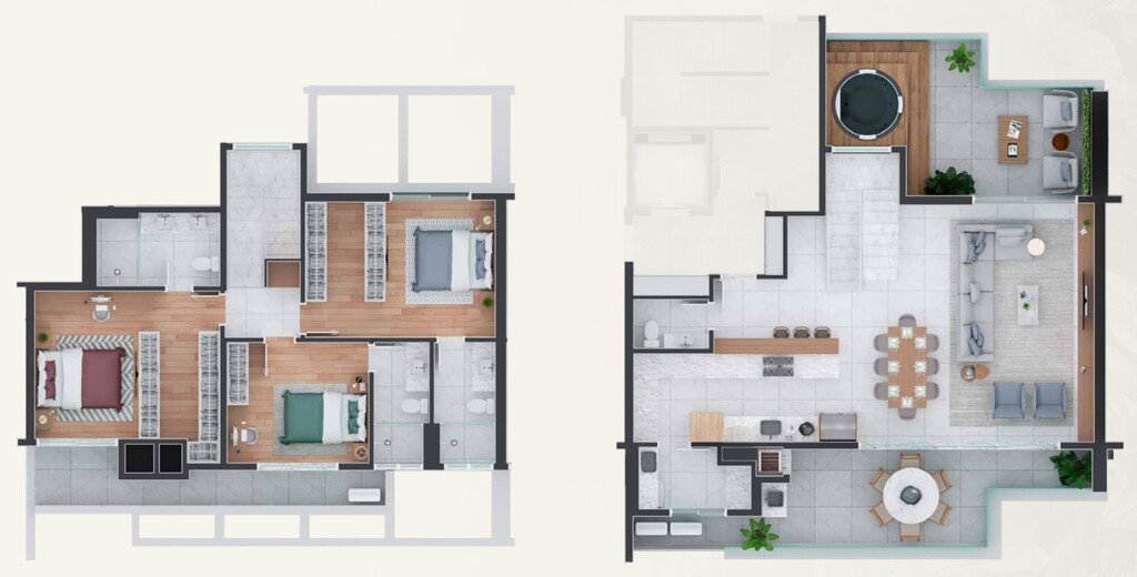 Planta 08 - 3 dorm 202m - cobertura duplex