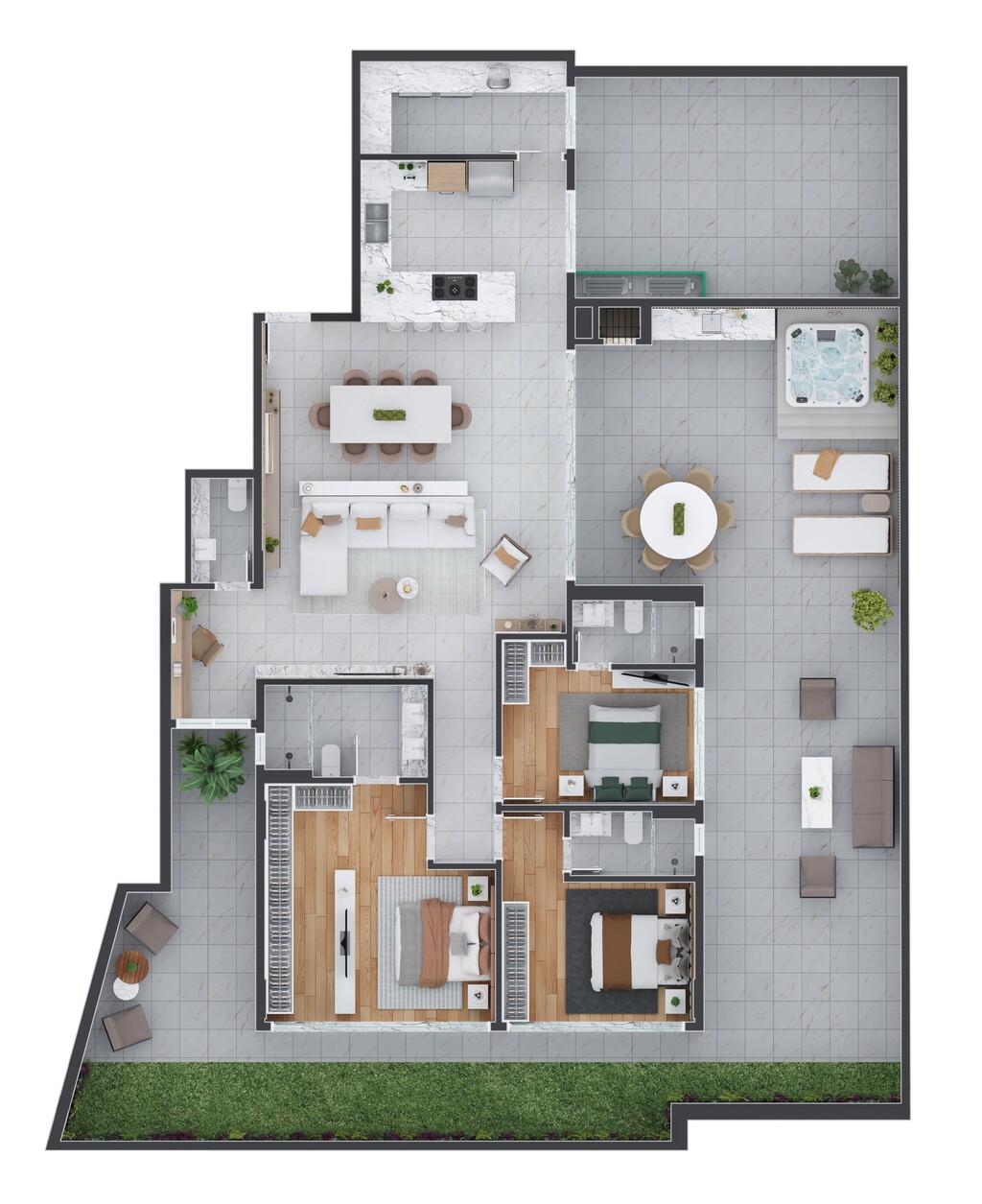 Planta 11 - 3 dorm 297,35m - garden