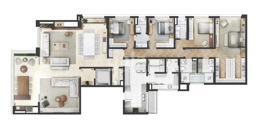 Planta 01 - 4 dorm 291m