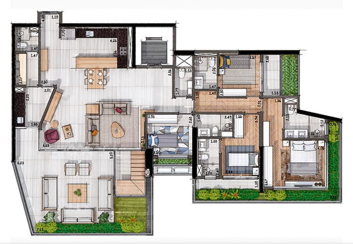 Planta 06 - 4 dorm 366m - cobertura duplex