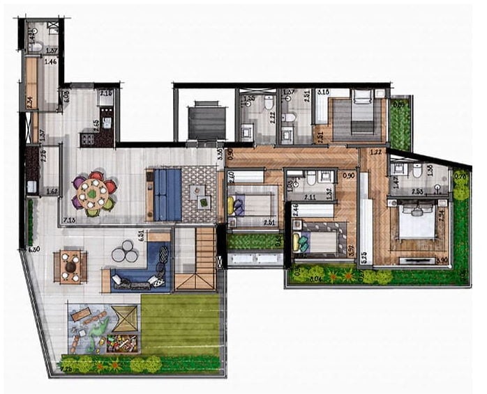 Planta 05 - 4 dorm 345m - cobertura duplex