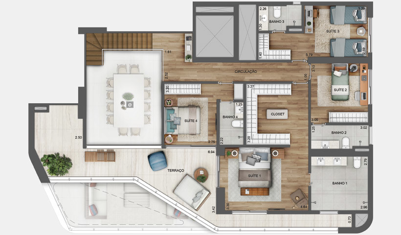 Planta 16 - 4 dorm 366m -duplex superior