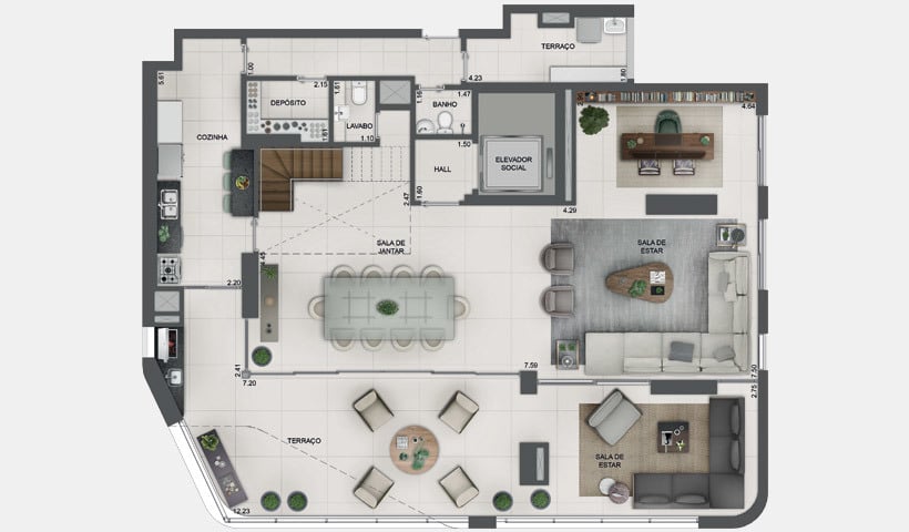 Planta 13 - 4 dorm 327m - duplex inferior