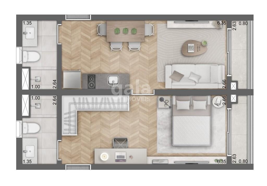 Planta 04 - 1 dorm 53m - juno