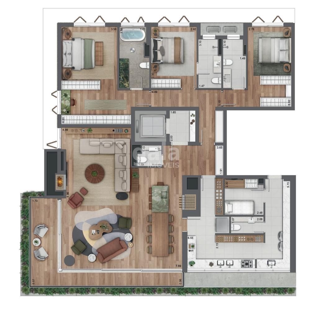 Planta 01 - 3 dorm 232m