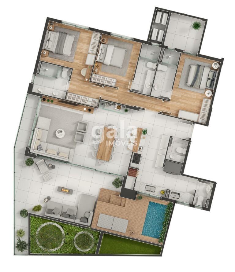 Planta 03 - 3 dorm 166,95m - garden