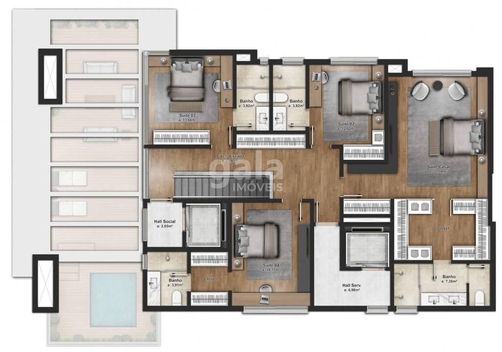 Planta 05 - 4 dorm 344m - cobertura duplex - superior