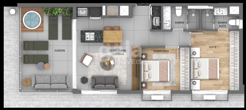 Planta 12 - 2 dorm 88 60m - cobertura horizontal