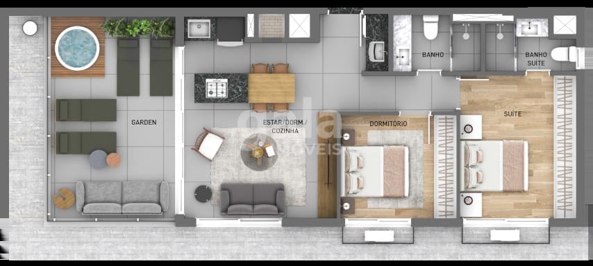 Planta 12 - 2 dorm 88 60m - cobertura horizontal