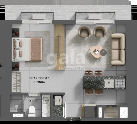 Planta 02 - 1 dorm 44 33m - studio