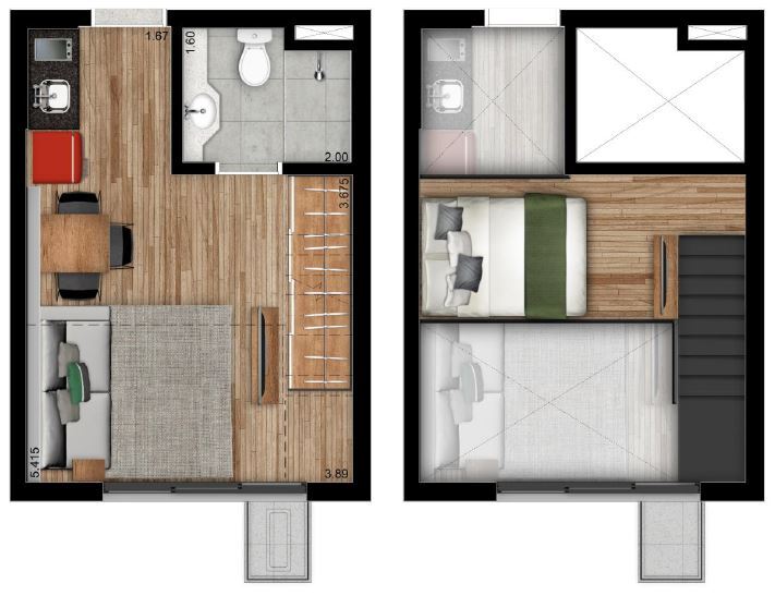 Planta 01 - 1 dorm 25 58m - loft