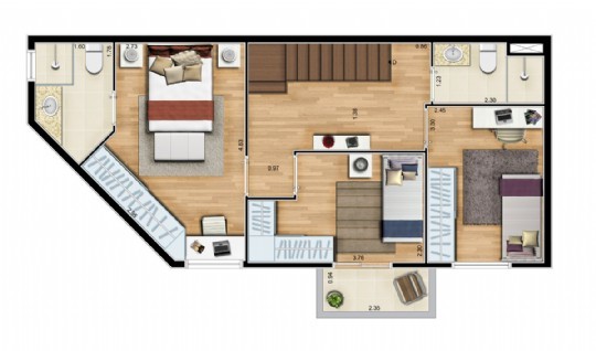 Planta 03 -3 dorm120m - duplex superior