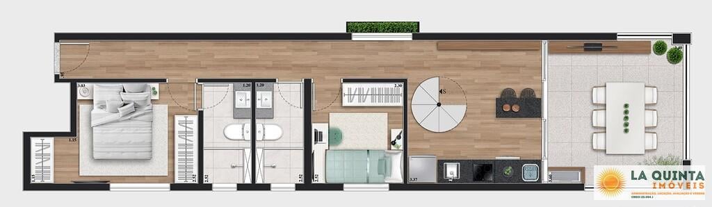 Planta 16 - 2 dorm 119,76m - cobertura duplex - inferior