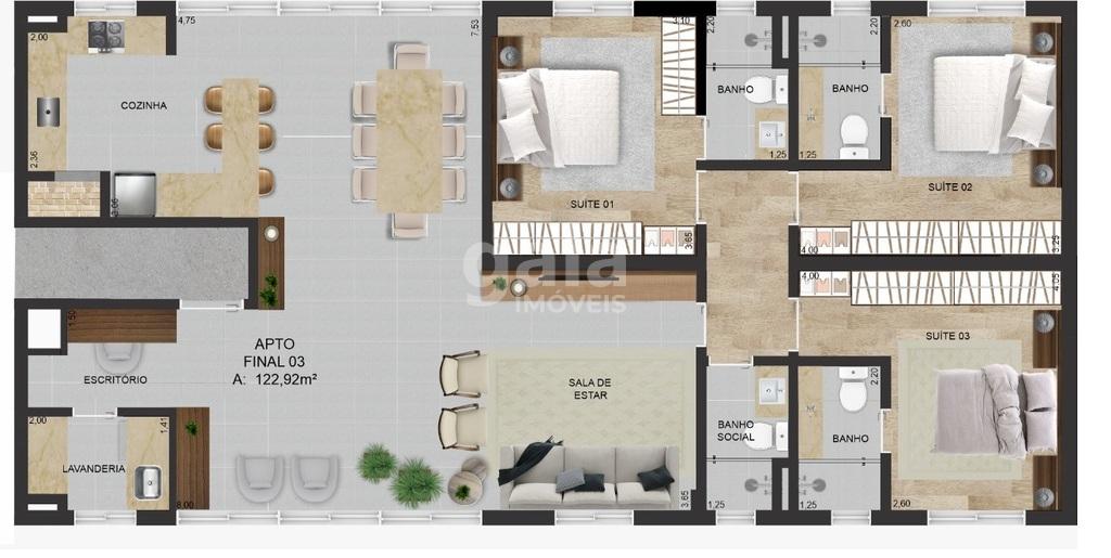 Planta 01 - 3 dorm 120m - juno